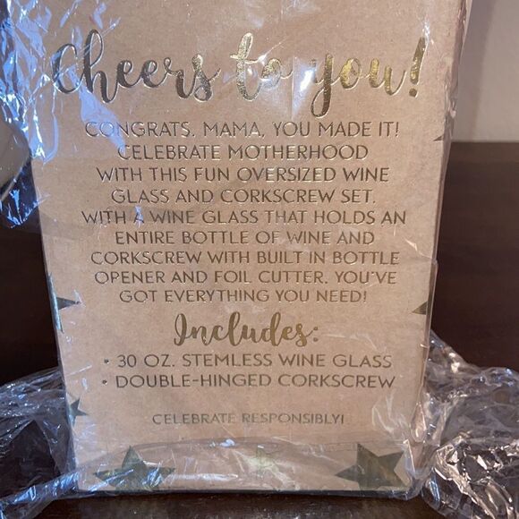 TMD Holdings I’ve Waited Wine Glass w/ corkscrew - Picture 4 of 4